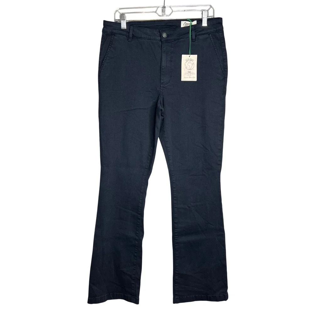 Cosmic Blue Love Bootcut Pants Womens 31 Navy Blue Cotton Tencel Stretch‎ NWT